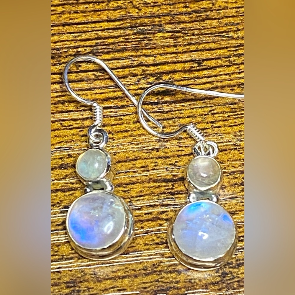 Sterling Silver Moonstone Dangle Earrings